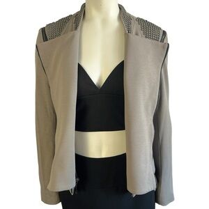 MINICUCCI X MARCANIO JACKET 2 in  1 SLEEVELESS JACKET MOTO STYLE BEADED GREEN 6